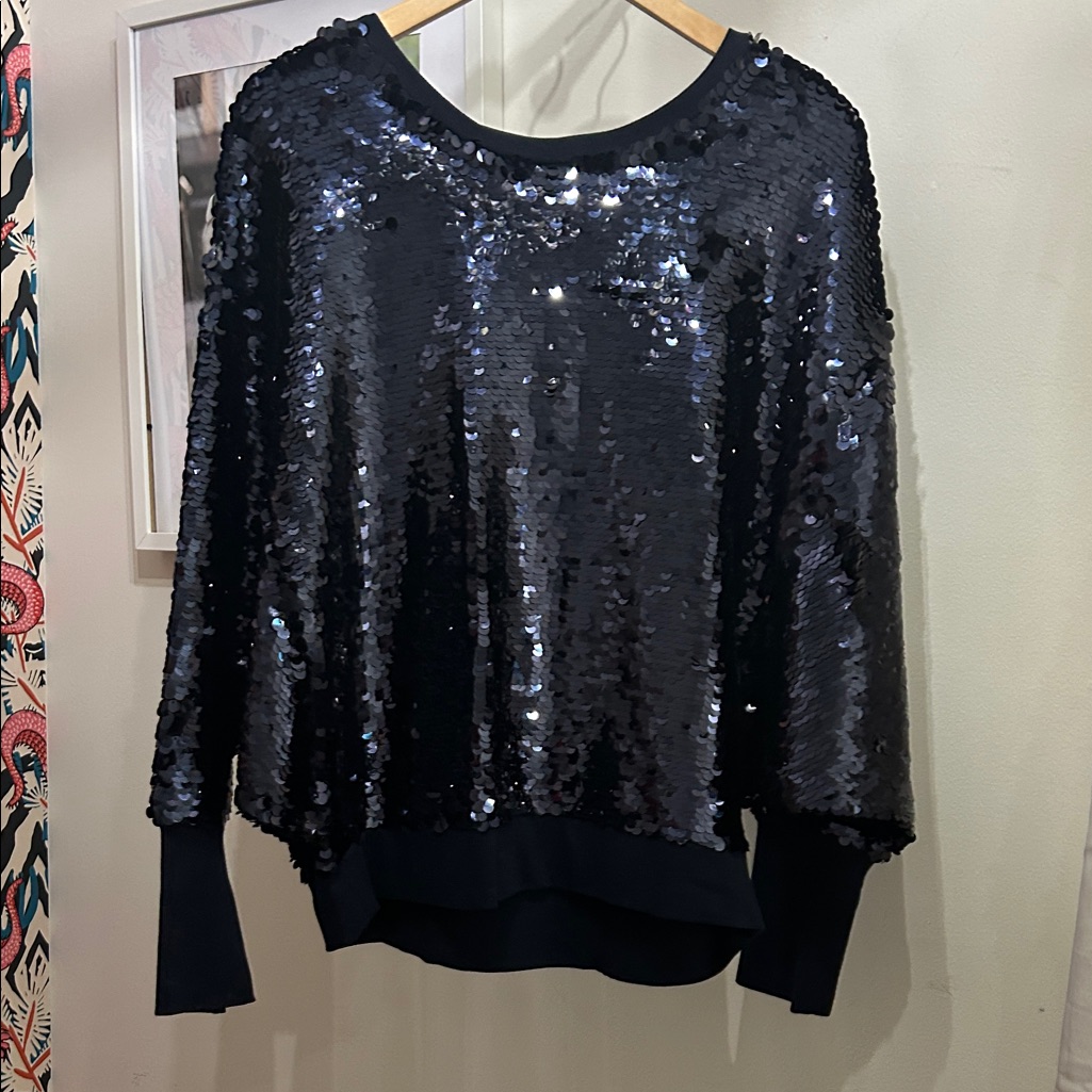 Joie Black Sequin Sweatshirt